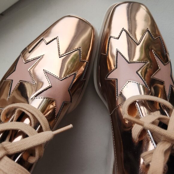 Stella McCartney Elyse Rose Gold Star Platforms - EUC - Picture 11 of 14
